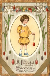 A Peaceful Easter With Children Postcard Postcard