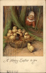 A Happy Easter to You with Child & Chicks Postcard