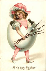 A Happy Easter With Children Postcard Postcard