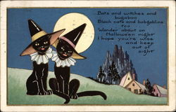 Bats and Witches and Bugaboo Black Cats and Hobgoblins too Postcard