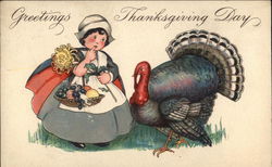 Greetings Thanksgiving Day Postcard