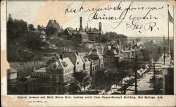 Central Avenue and Bath House Row, Looking South From Dugan-Stewart Building Hot Springs, AR Postcard Postcard