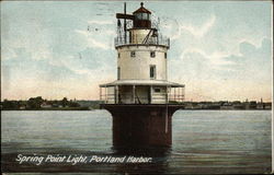 Spring Point Light, Portland Harbor Maine Postcard Postcard