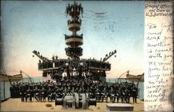 Group of Officers and Crew on U.S. Battleship Battleships Postcard Postcard