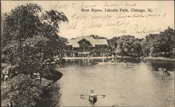 Lincoln Park - Boat House Chicago, IL Postcard Postcard