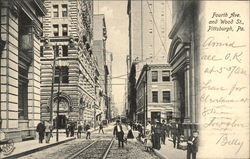 Fourth Ave. and Wood St Pittsburgh, PA Postcard Postcard