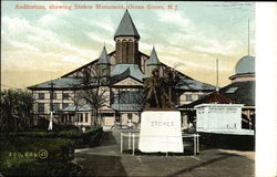 Auditorium, showing Stokes Monument Ocean Grove, NJ Postcard Postcard