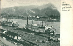 Monongahela River, Showing Coal Barges and Steamers Postcard