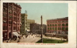 Totem Pole and Pioneer Square Seattle, WA Postcard Postcard