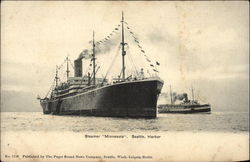 Steamer Minnesota, Seattle Harbor Washington Postcard Postcard