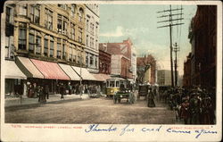 Merrimac Street Lowell, MA Postcard Postcard