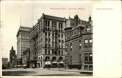 Wisconsin Street, Looking West Milwaukee, WI Postcard Postcard