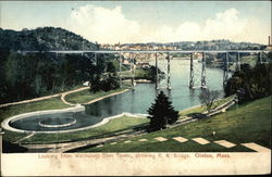 Looking From Wachusett Dam Tower Showing R. R. Bridge Postcard