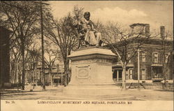 Longfellow Monument and Square Postcard