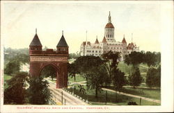 Soldiers' Memorial Arch and Capitol Postcard