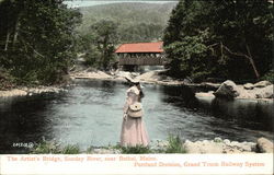 The Artist's Bridge, Sunday River, Portland Division, Grand Trunk Railway System Bethel, ME Postcard Postcard