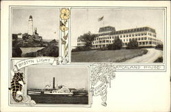 Boston, Light, Rockland House, Steamer Lincoln Massachusetts Postcard Postcard