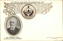  Hon. Charles J. Bell Official State Seal & Governor Post Card Vermont Postcard Postcard