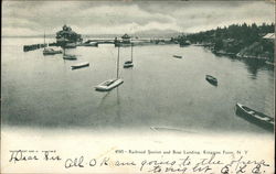 Railroad Station and Boat Landing, Kingston Point Postcard