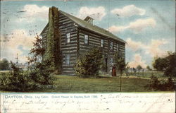 Log Cabin, oldest house in Dayton, Built 1796 Ohio Postcard Postcard