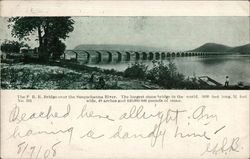 The P.R.R. Bridge over the Susquehanna River Railroad (Scenic) Postcard Postcard