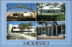 Various Views of Town Modesto, CA Postcard Postcard