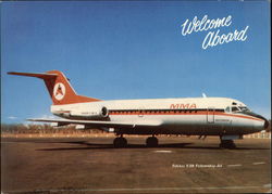 Mac. Robertson Miller Airline Services Fokker F28 Fellowship Jet Aircraft Postcard Postcard