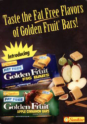 Taste the fat free flavors of Golden Fruit Bars Modern (1970's to Present) Postcard Postcard