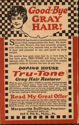 Tru-Tone Gray Hair Restorer Postcard