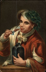 A Boy Drinking, Murillo, National Gallery, London Postcard