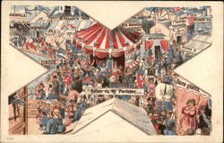 Crowd Watching A Circus, French? Postcard