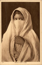 Arabic Woman wearing Veiled Head-covering Postcard