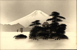 Japanese Landscape - raised Image Postcard