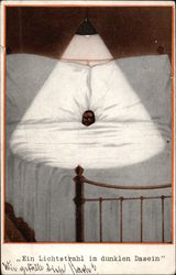 Little Black Child lying in a Big Bed Postcard