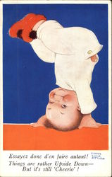 Baby Standing on Its Head Babies Postcard Postcard