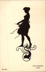 Woman Silhouette Postcard