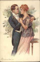 Romantic Couple Embracing Couples Postcard Postcard