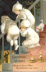 Hearty Christmas Wishes & Plenty of Good Cheer Postcard