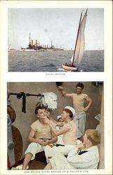 Naval Review, One of the Close Shaves of a Sailor's Life Postcard