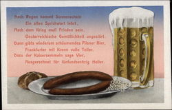 German Beer & Sausage Breweriana Postcard Postcard