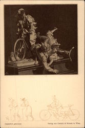 Statue of Women on Bicycles Postcard Postcard