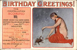 Birthday Greetings - Scorpio Postcard