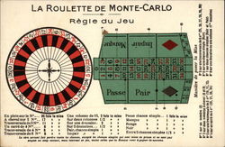 La Roulette De Monte-Carlo Casinos & Gambling Postcard Postcard