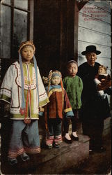 Chinese Family in Chinatown - San Francisco, California Postcard