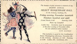 8th Annual Masquerade Ball 11/20, 1908 Postcard