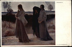 Mourning Women Death Postcard Postcard