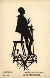 Mephistopheles by P. Konewka Silhouettes Postcard Postcard