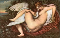 "Leda with the Swan" Risque & Nude Postcard Postcard