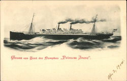 Geuss von Bord des Dempfers Prinzess Irene Boats, Ships Postcard Postcard