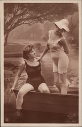 Two Women in Swimsuit Attire Swimsuits & Pinup Postcard Postcard